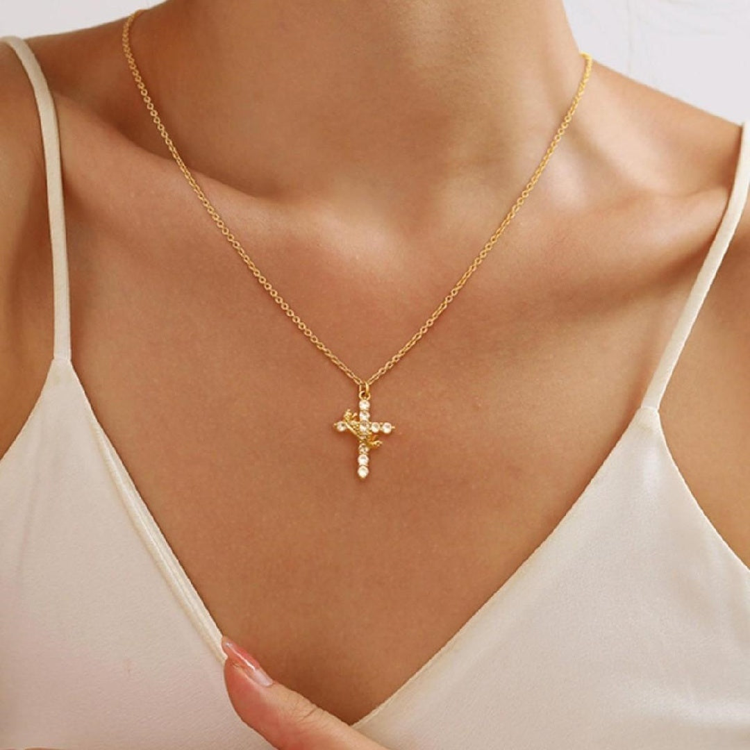 Christian Religious Symbola Drop Classic Crown & Cross Pendant Choker Easter Necklace For Women & Men & Girls Pretty Crown Cross Necklace For Daily Party Clothing Decor Trendy All-match & Exquisite Je