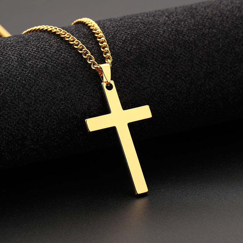 1pc Black Cross Pendant Necklace For Men, Simple And Fashion Prayer Jewelry Amulet Protection, father's day gift
