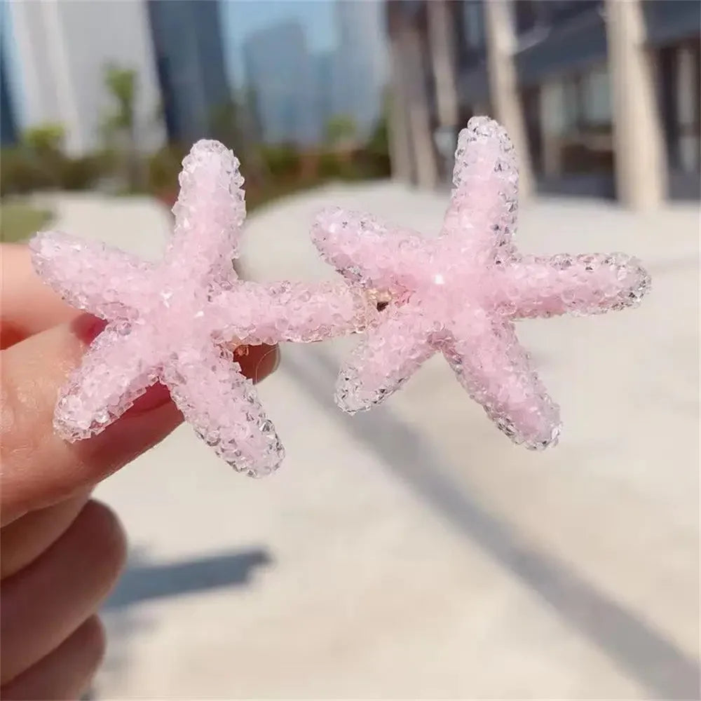 2PCS Starfish Sea Star Hairpin Natural Elegant Hair Clip Hairgrips Headwear Headdress Jewelry For Women Girls Hair Accessories
