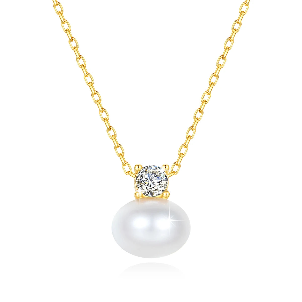 100% Real 18K Gold Pearl Necklace With Moissanite Stone Luxury AU750 K Gold Pendant Wedding Jewelry Gift With Certificate 2025