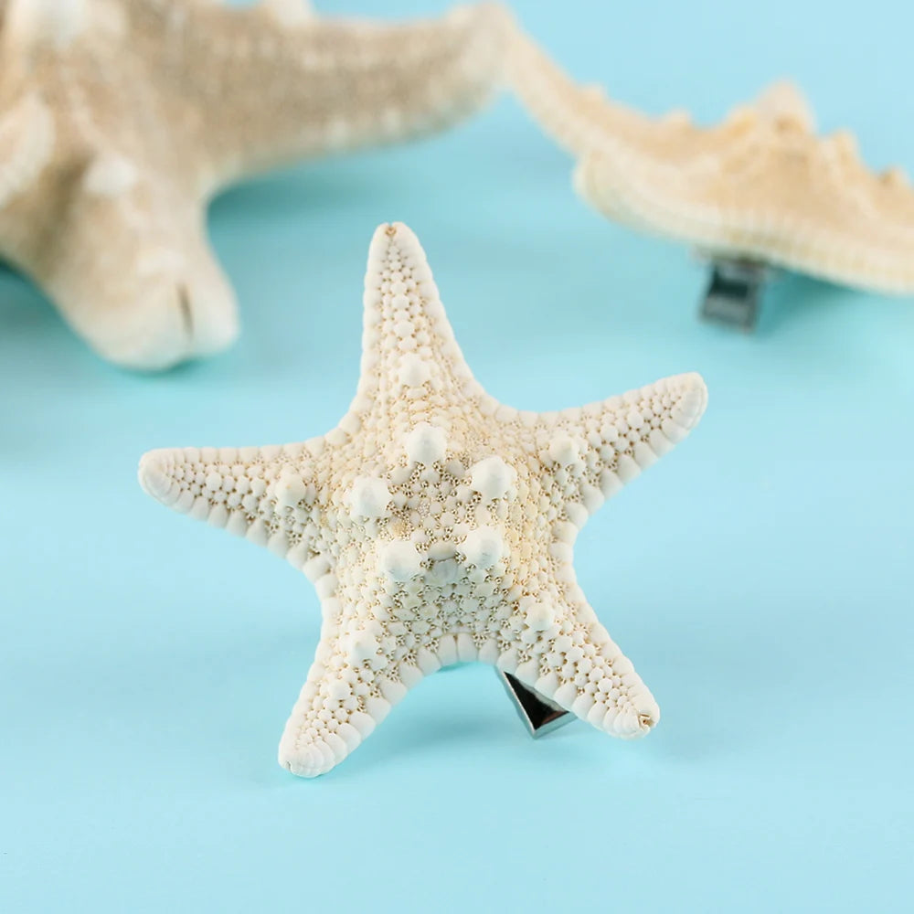 2Pcs Fashion Starfish Hair Clip Star Sea Hairpin Women Elegant Natural Beach Jewelry Hair Accessories