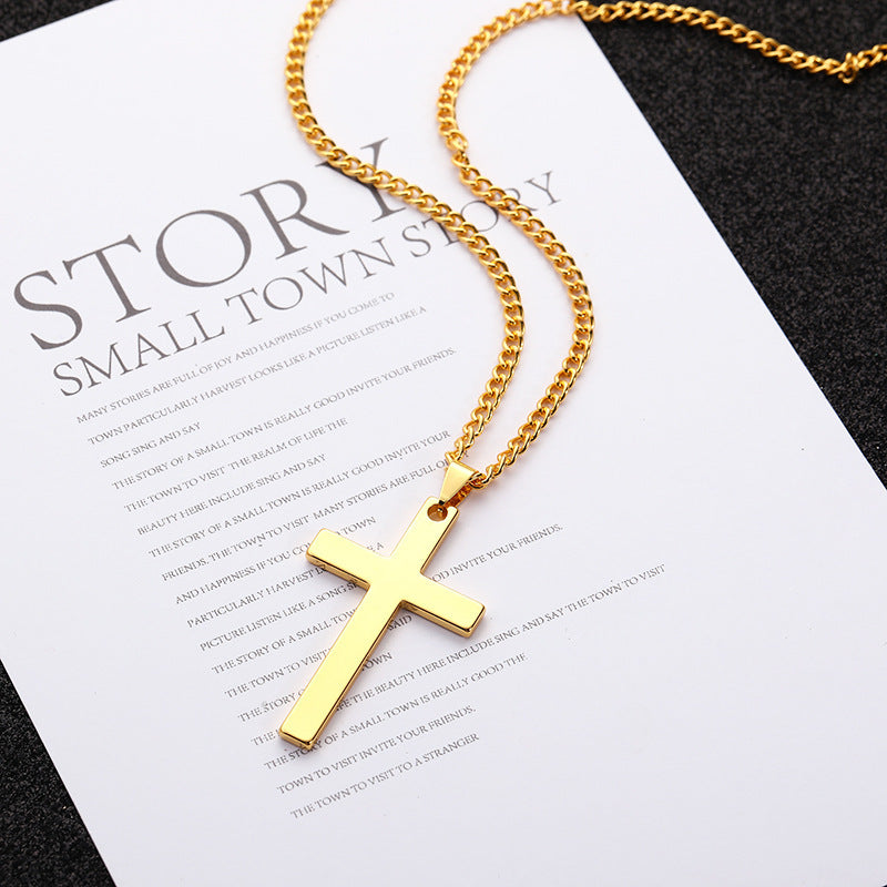 1pc Black Cross Pendant Necklace For Men, Simple And Fashion Prayer Jewelry Amulet Protection, father's day gift
