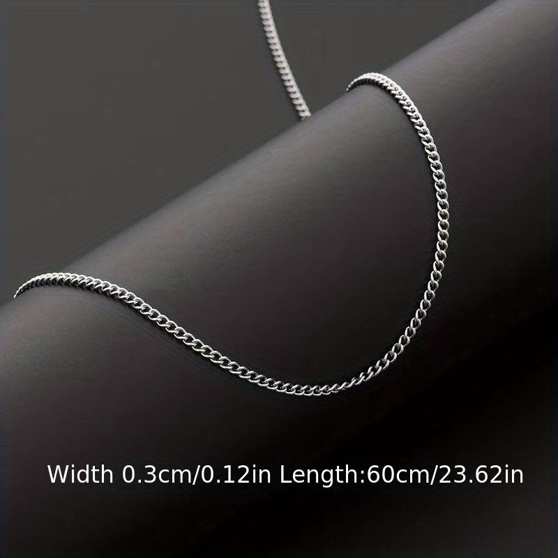 Men's Fashion Necklace Simple Titanium Steel Non-fading Diy Single Chain Accessories 3mm Stainless Steel Non-fading Single Chain Accessories, father's day gift
