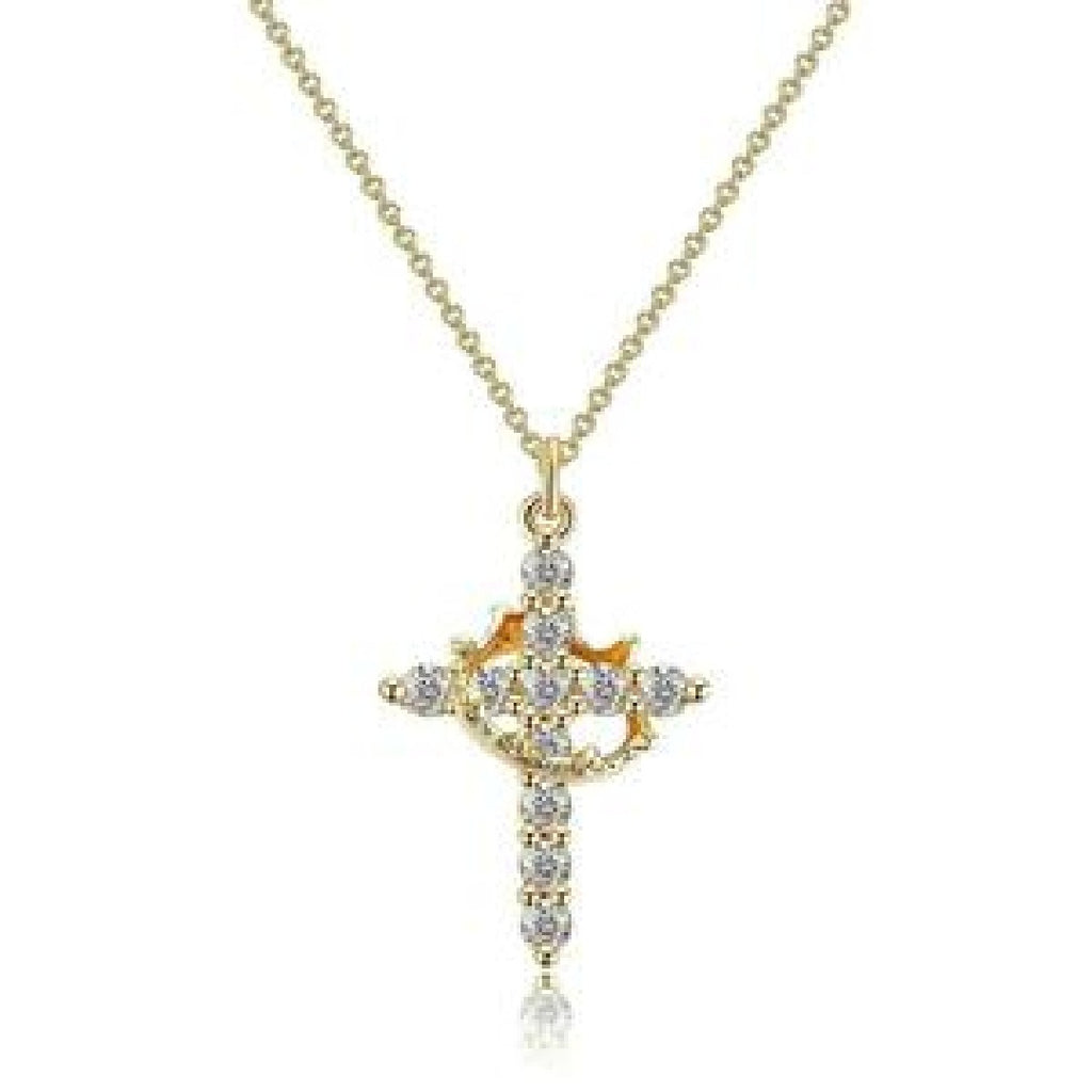 Christian Religious Symbola Drop Classic Crown & Cross Pendant Choker Easter Necklace For Women & Men & Girls Pretty Crown Cross Necklace For Daily Party Clothing Decor Trendy All-match & Exquisite Je