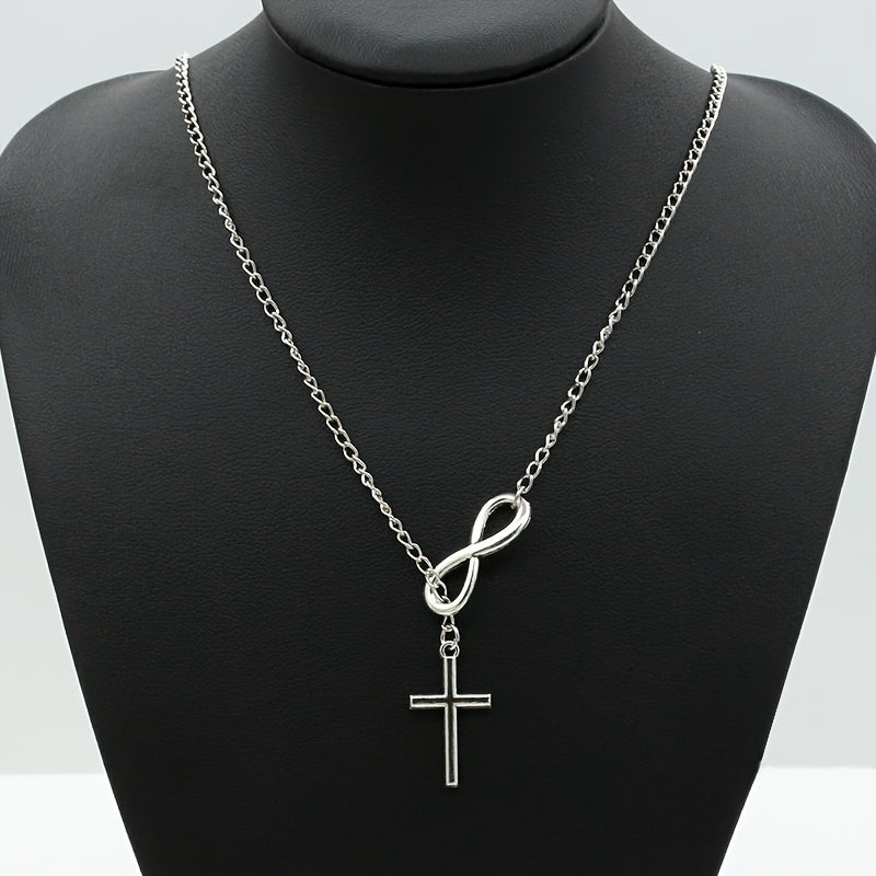 Simple Lucky 8 Cross Short Necklace Jewelry
