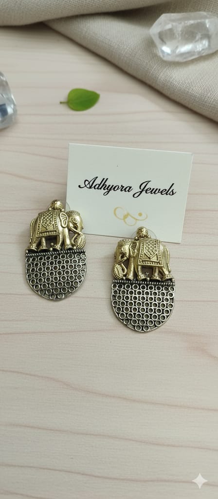 Heritage Elephant Motif Stud Earrings