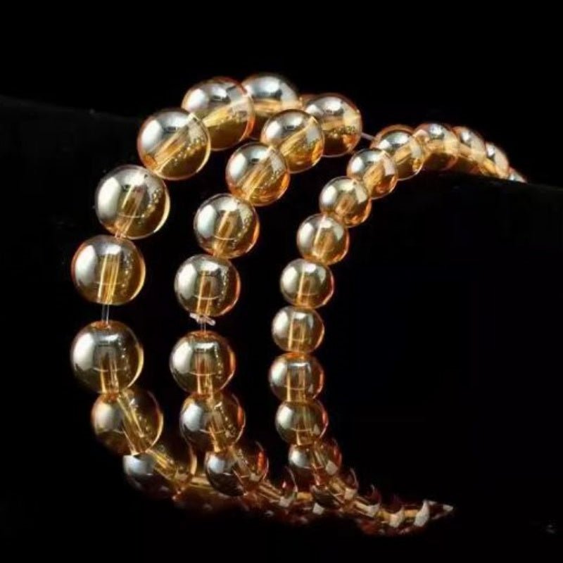 Yellow Crystal Bracelet Exhibition With Golden Yellow Crystal Beads