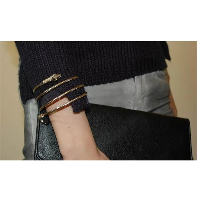 Snake Cuff Bracelets Open Adjustable Bangle For Women Fashion Simple Gothic Wrist Bangles Gift Jewelry For Women Girls