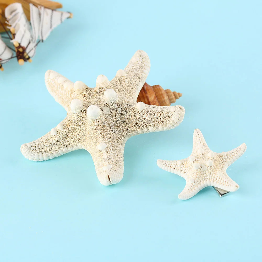2Pcs Fashion Starfish Hair Clip Star Sea Hairpin Women Elegant Natural Beach Jewelry Hair Accessories