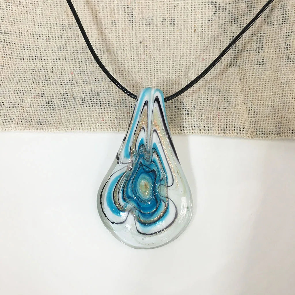 Fashion 3set   Glass Floral Leaf Shape Pendant Necklace Earrings Jewelry Set Handmade Personalized Jewelry for Women