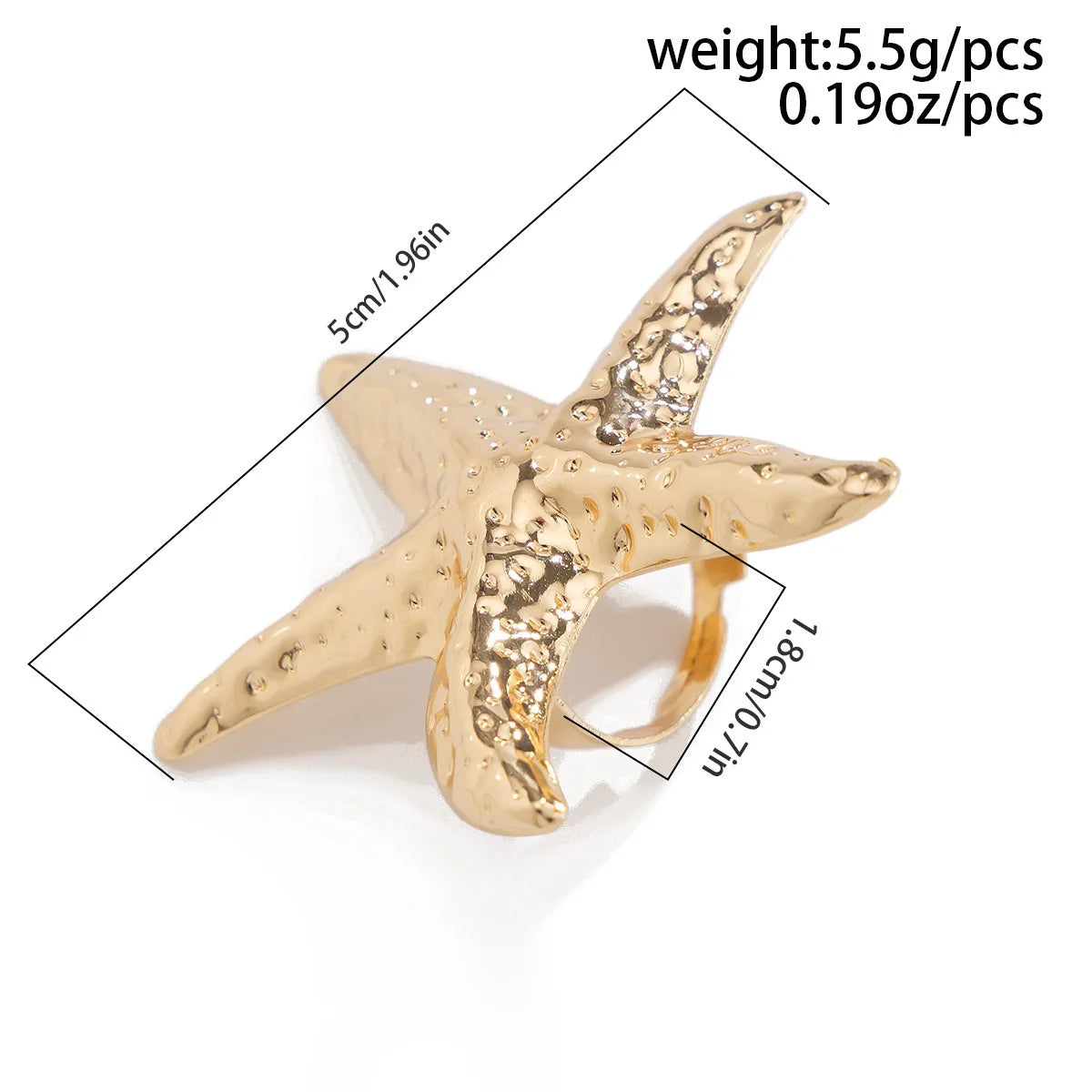 DIEZI Hip Hop Punk Starfish Shell Cuff Bangles For Women Men Exaggerated Fashion Gold Silver Color Bangles Bracelets Jewelry