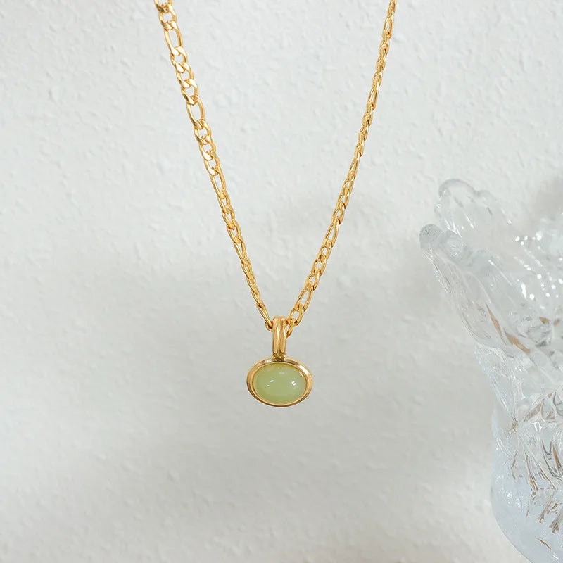 Fashion Necklaces Earring For Woman Set Elegant Green Stone Pendant Poland Wedding Jewelry High Quality Fine Gift Wholesale