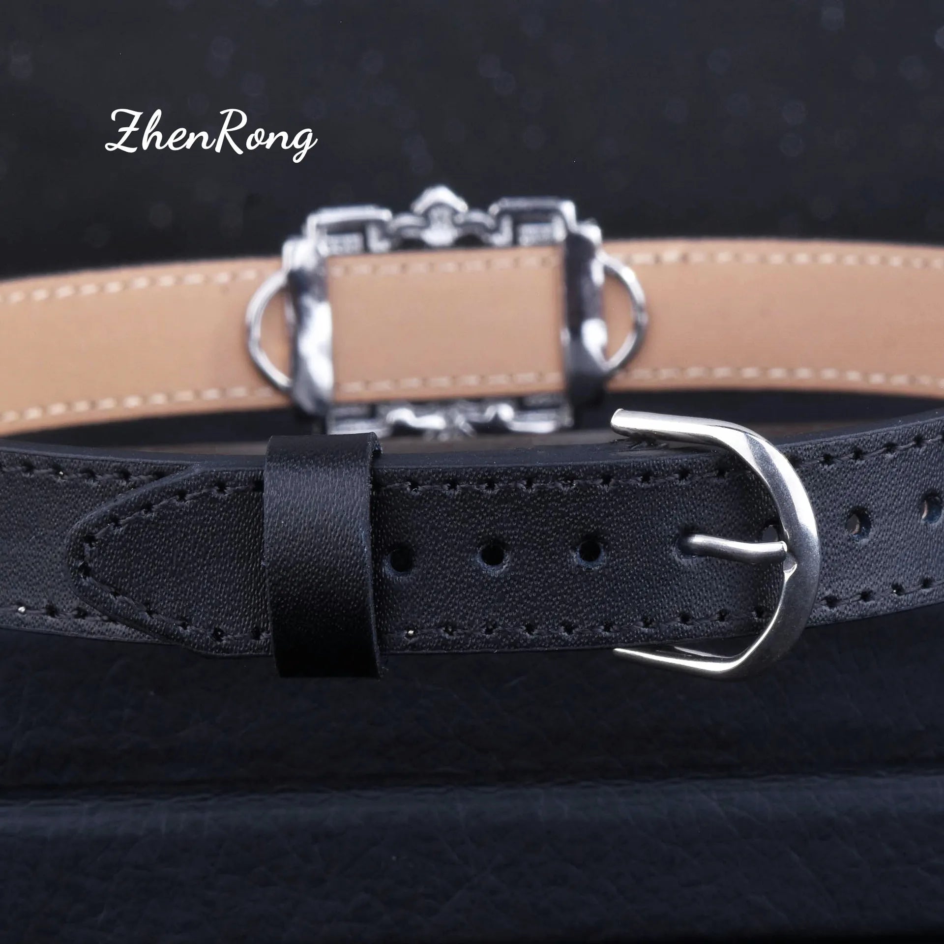 Foydjew Luxury Jewelry Women Artificial Emerald Choker Wristband Collar Pendant Necklaces Inlaid Zircon Leather Belt Bracelets