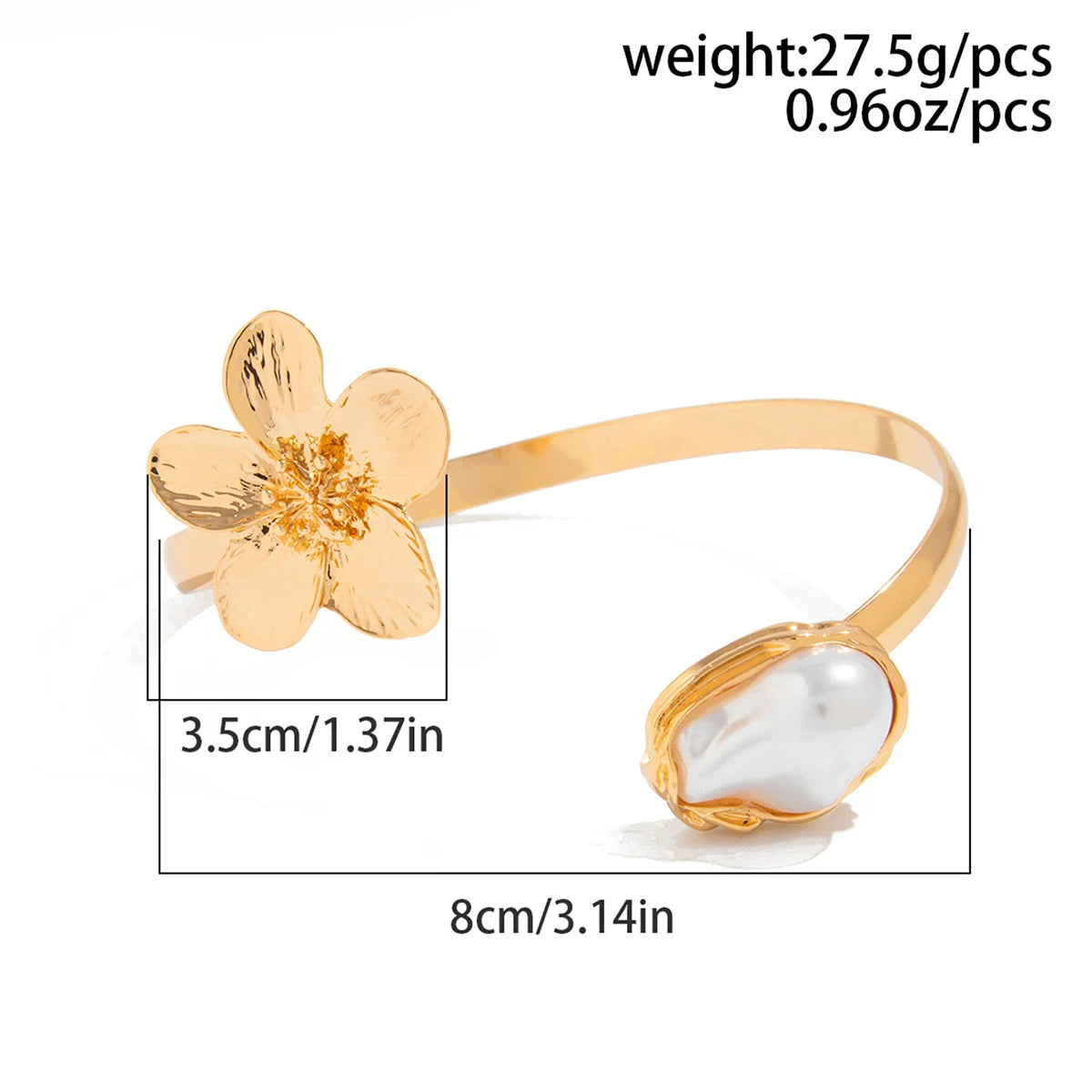 Luxury Gold Color Arm Bangles Stainless Steel Ocean Elements Bracelet Jewelry for Women, Hypoallergenic Gift & Party Accessories