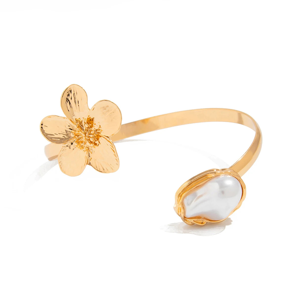 Luxury Gold Color Arm Bangles Stainless Steel Ocean Elements Bracelet Jewelry for Women, Hypoallergenic Gift & Party Accessories