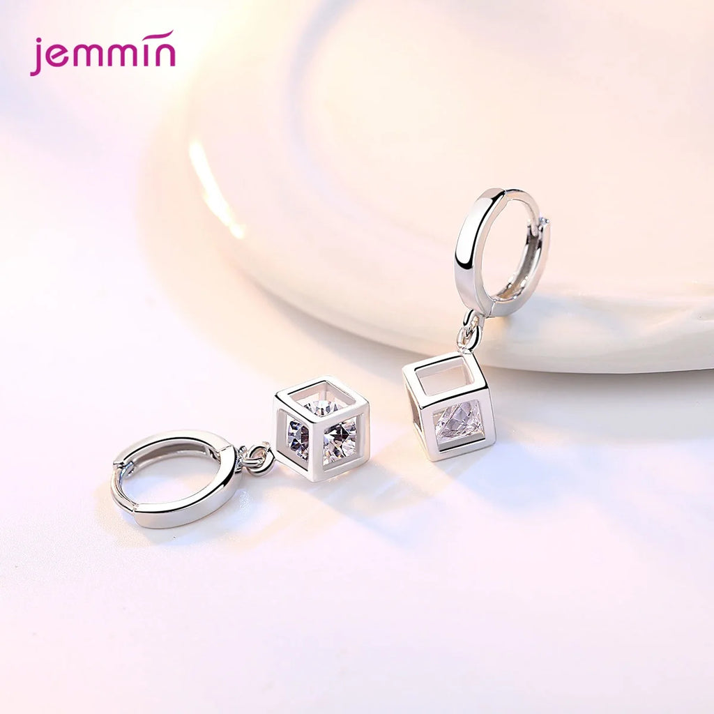 Fashion 925 Silver  Jewelry Sets For Ladies Wonderful Engagement Party Pendant Necklace Hoop Earring Bracelet Ring