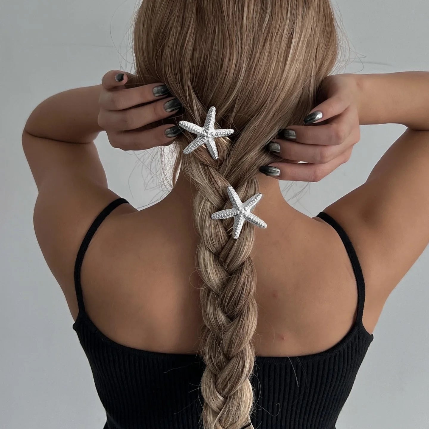 Simple Metal Starfish Hair Clip for Women Girls Gold Color Star Flower Hairpin Fashion Temperament Hair Fork Beach Accessories