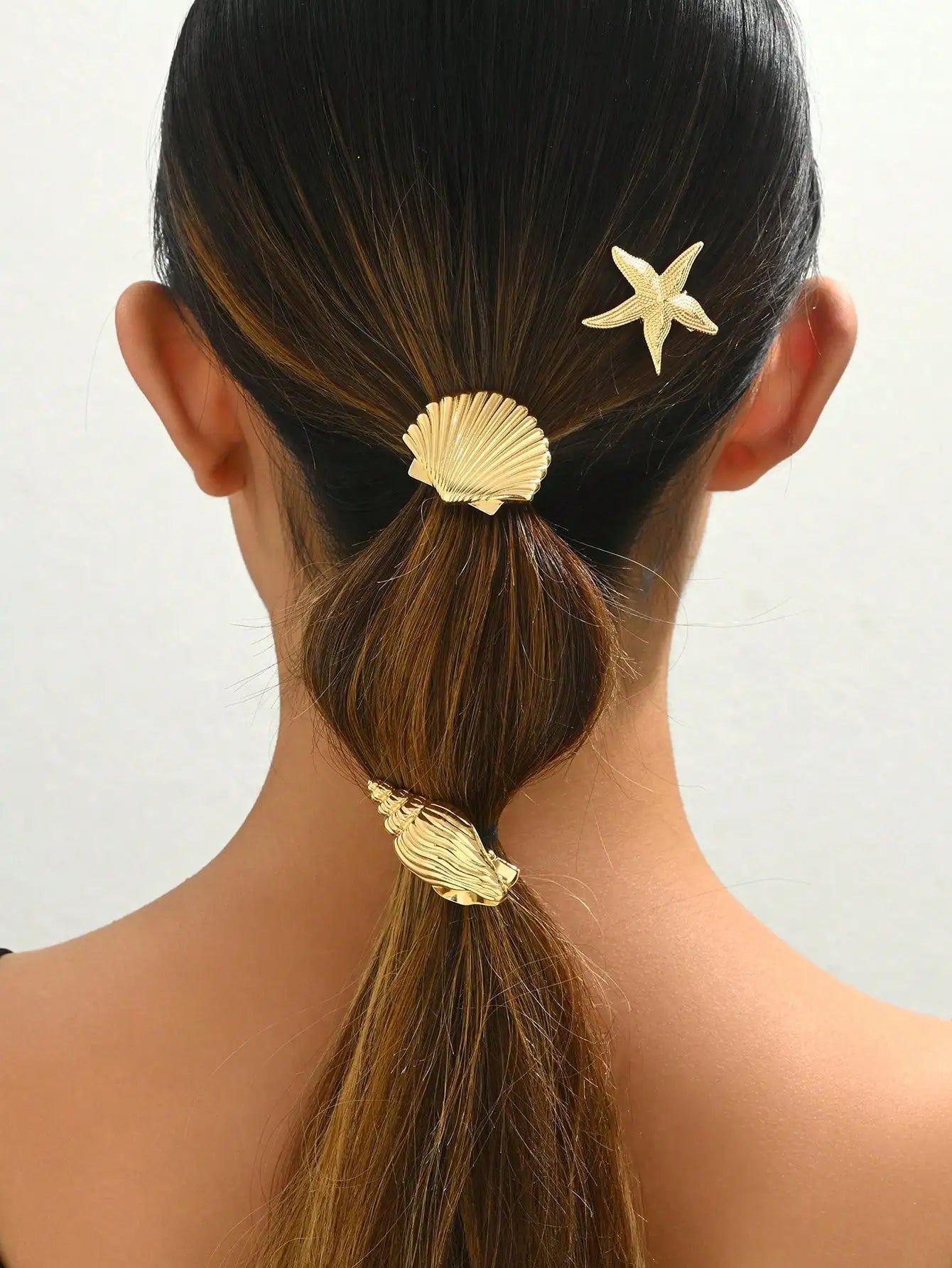 Women's Metal Hairpin Fashion Personality Elegant Hair accessories Y2K Kauri Conch Starfish Hairpin Halloween decorativ