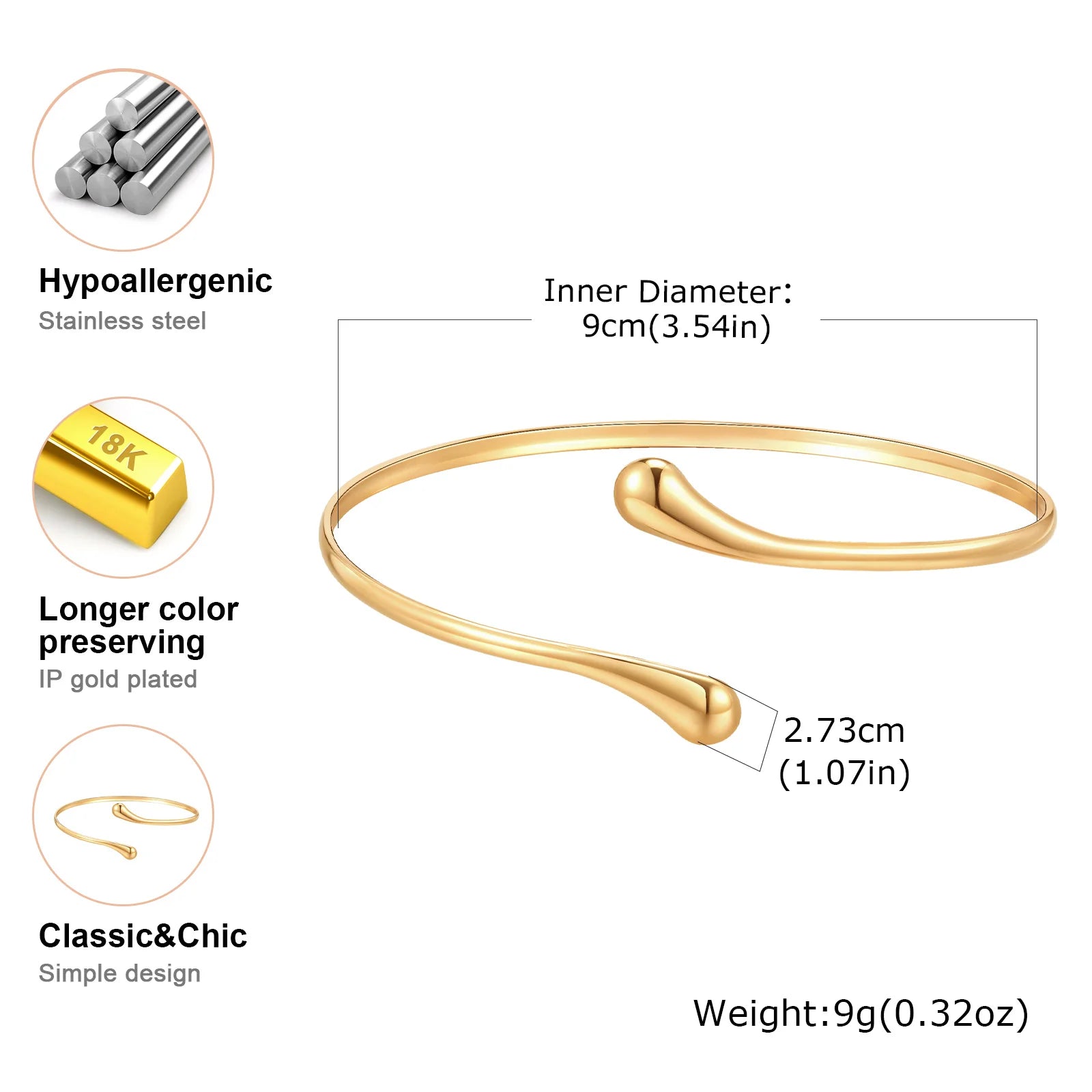 Vintage Boho Simple Arm Bracelet for Women Stainless Steel Geometric Coil Upper Arm Band Armlets Cuff Bangle Adjustable Jewelry