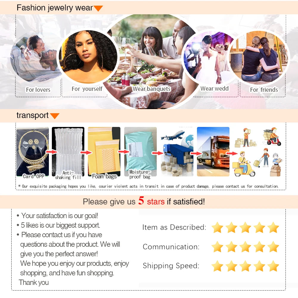 Fashion Jewelry Sets Gold Color Necklace And Earrings For Women 4 Pieces Jewelry Set