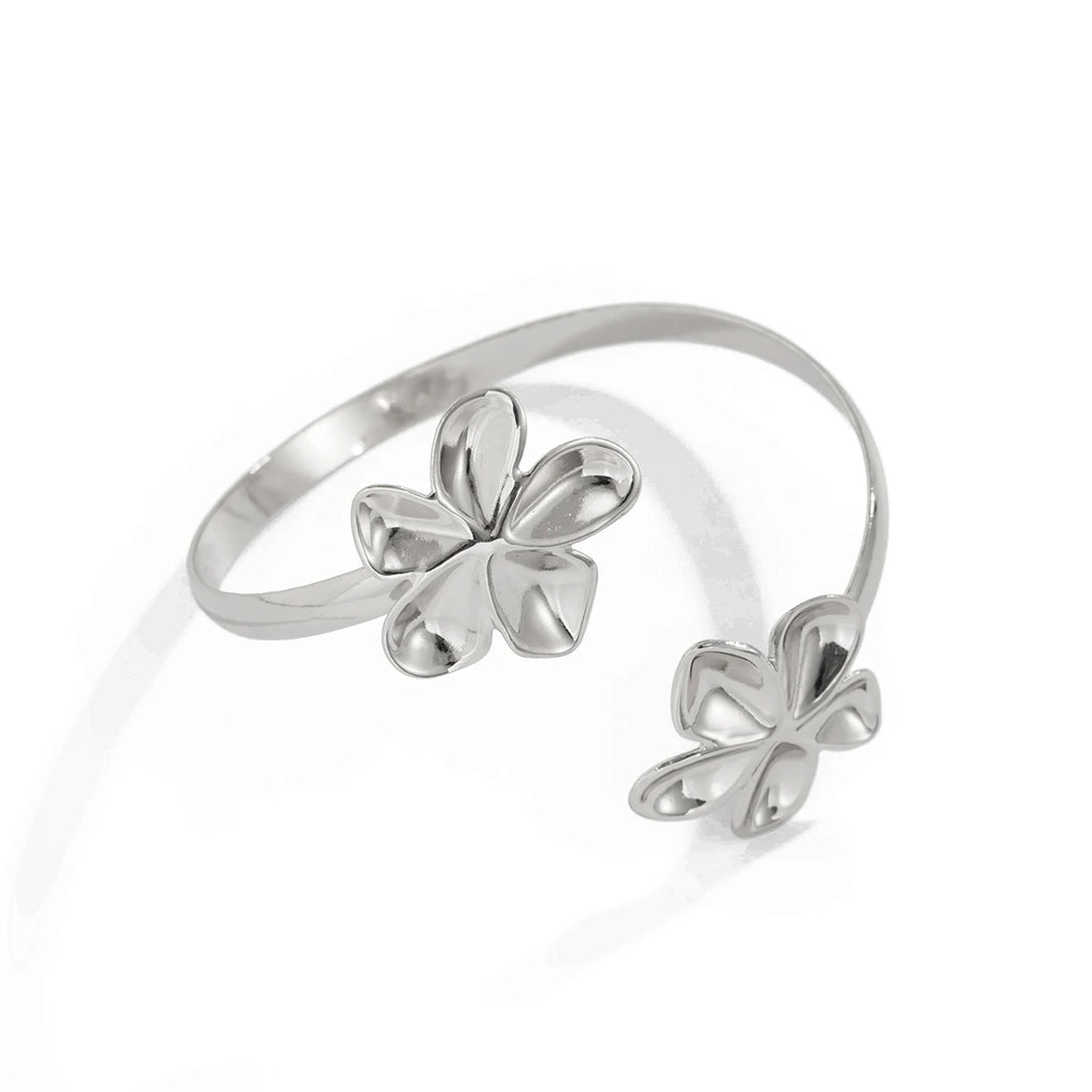 IngeSight.Z 2025 Trendy Starfish Open Cuff Bangles for Women Simple Flower Spiral Arm Bracelet Beach Vacation Jewelry Gift