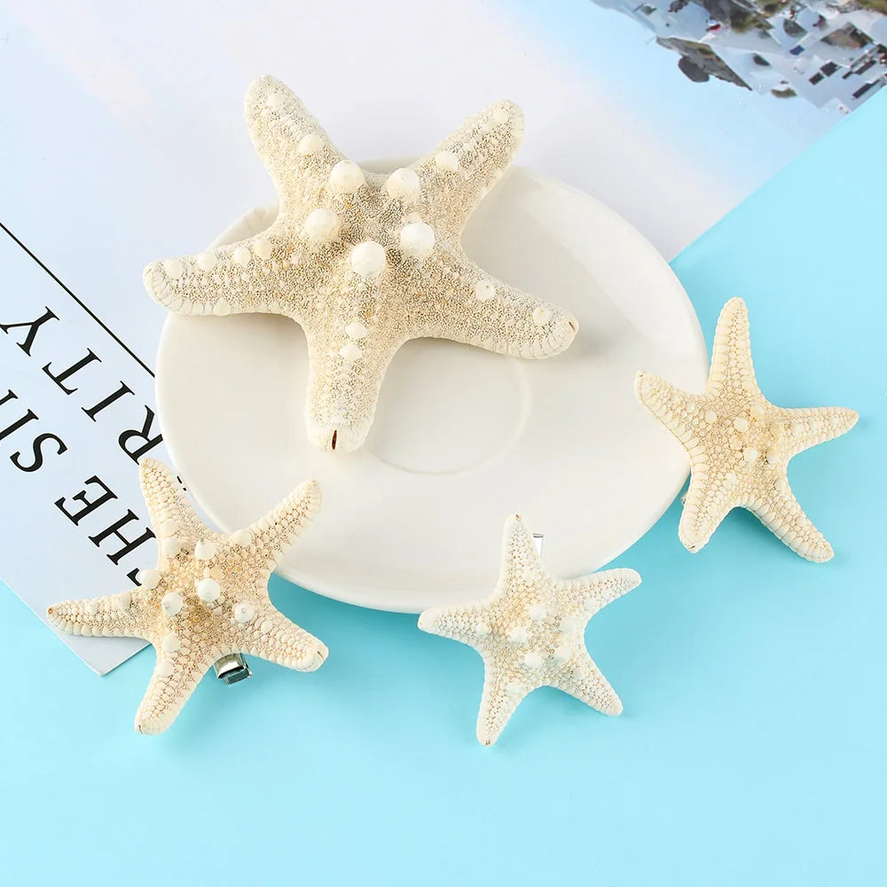 2Pcs Fashion Starfish Hair Clip Star Sea Hairpin Women Elegant Natural Beach Jewelry Hair Accessories