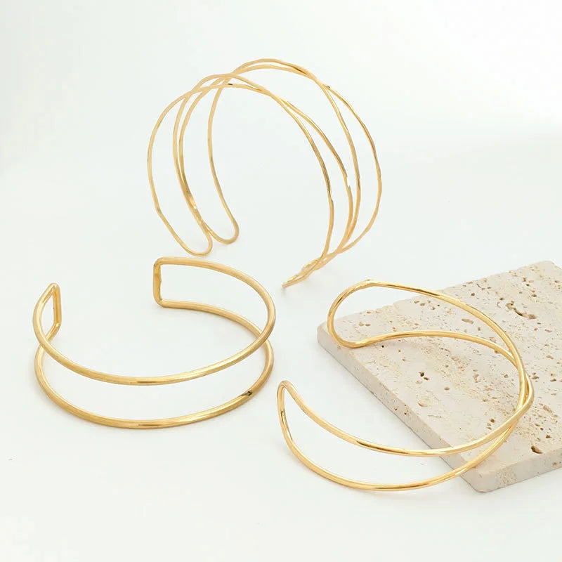 FTCY 7 Pcs Upper Arm Bracelets for Women Adjustable Gold Color Arm Cuff Bangle Women's Jewelry Gifts