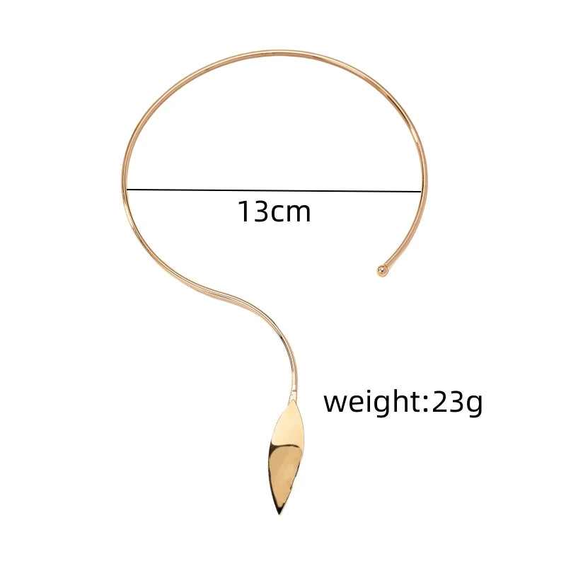 European and American Fashion Jewelry Metal Geometric Leaf Necklace for Women Wedding Girls Cool Trend Accessories Gifts