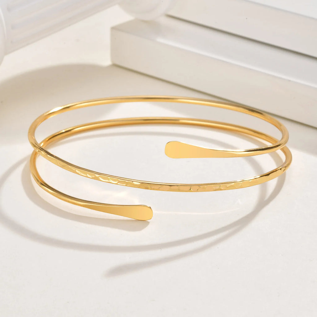 Upper Arm Cuff Bracelet for Women, Minimalist Gold Plated Armband Statement Party Armlets Jewelry