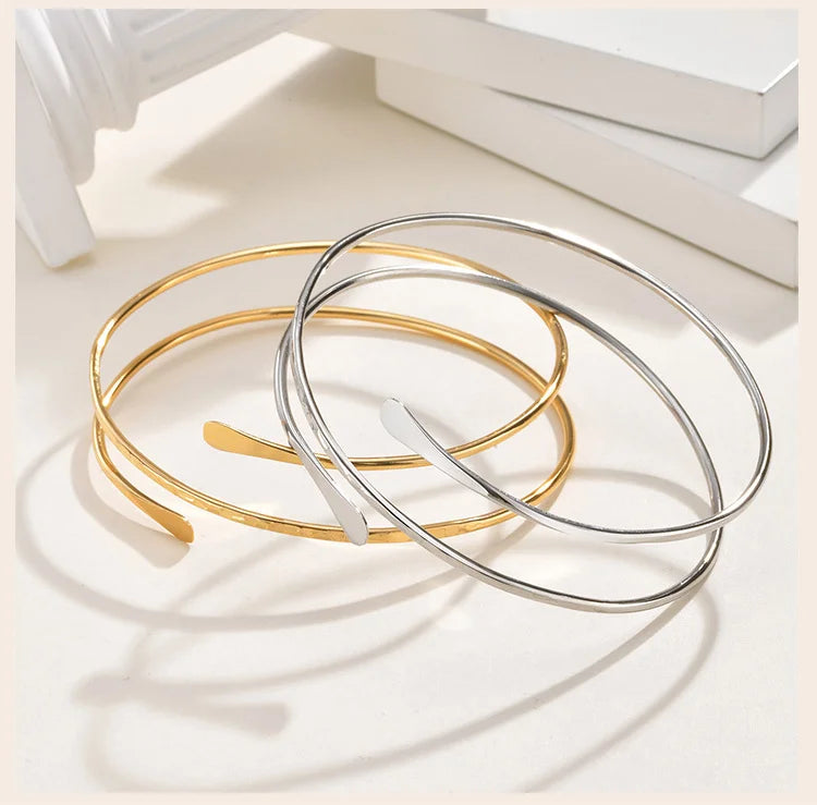 Upper Arm Cuff Bracelet for Women, Minimalist Gold Plated Armband Statement Party Armlets Jewelry