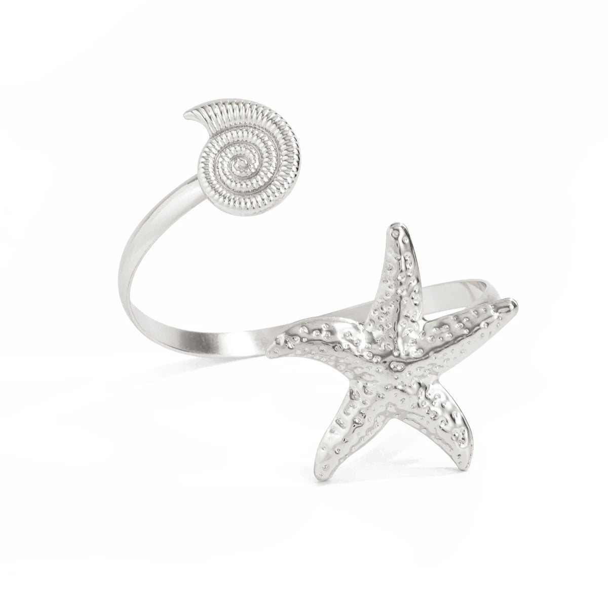 Luxury Gold Color Arm Bangles Stainless Steel Ocean Elements Bracelet Jewelry for Women, Hypoallergenic Gift & Party Accessories