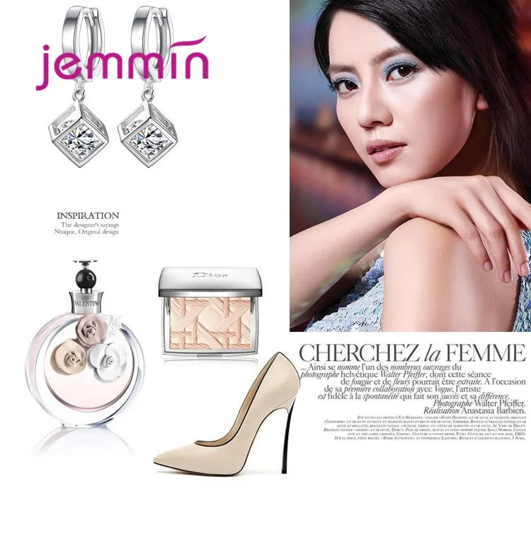 Fashion 925 Silver  Jewelry Sets For Ladies Wonderful Engagement Party Pendant Necklace Hoop Earring Bracelet Ring