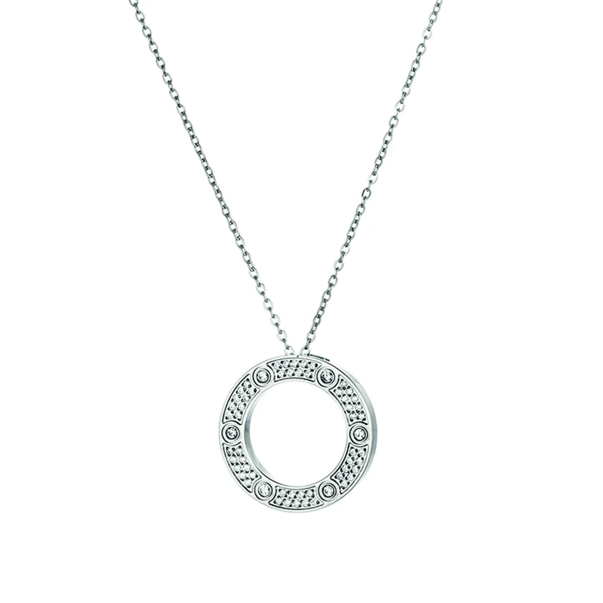 Fashion  Elegant Jewelry Crystal Circle Pendant Necklace  for Women Women Fashion Necklace Jewelry Gift