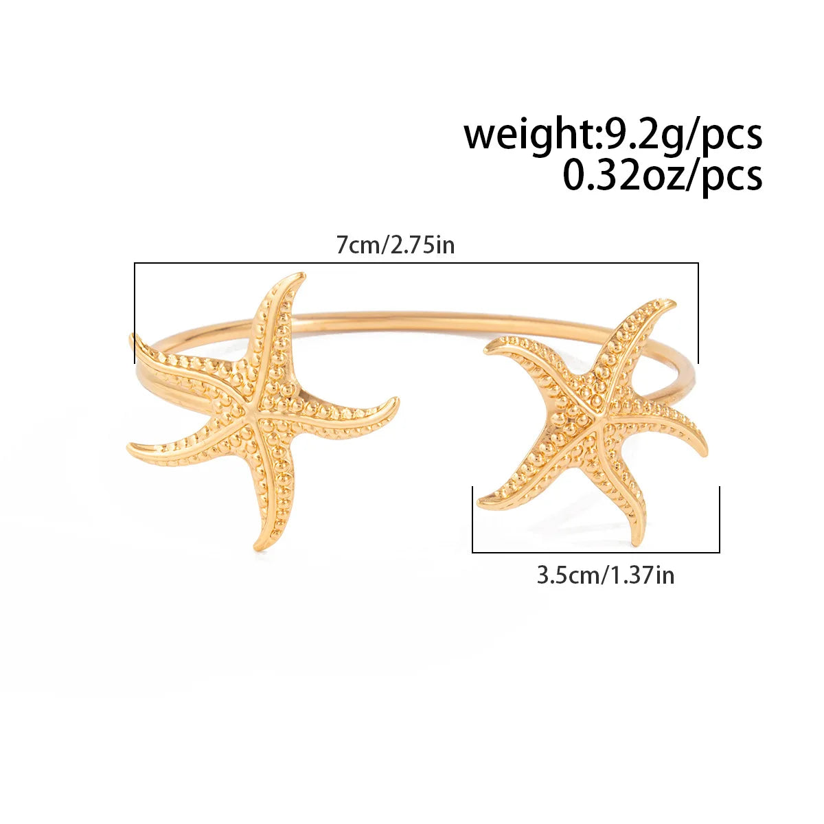 DIEZI Hip Hop Punk Starfish Shell Cuff Bangles For Women Men Exaggerated Fashion Gold Silver Color Bangles Bracelets Jewelry