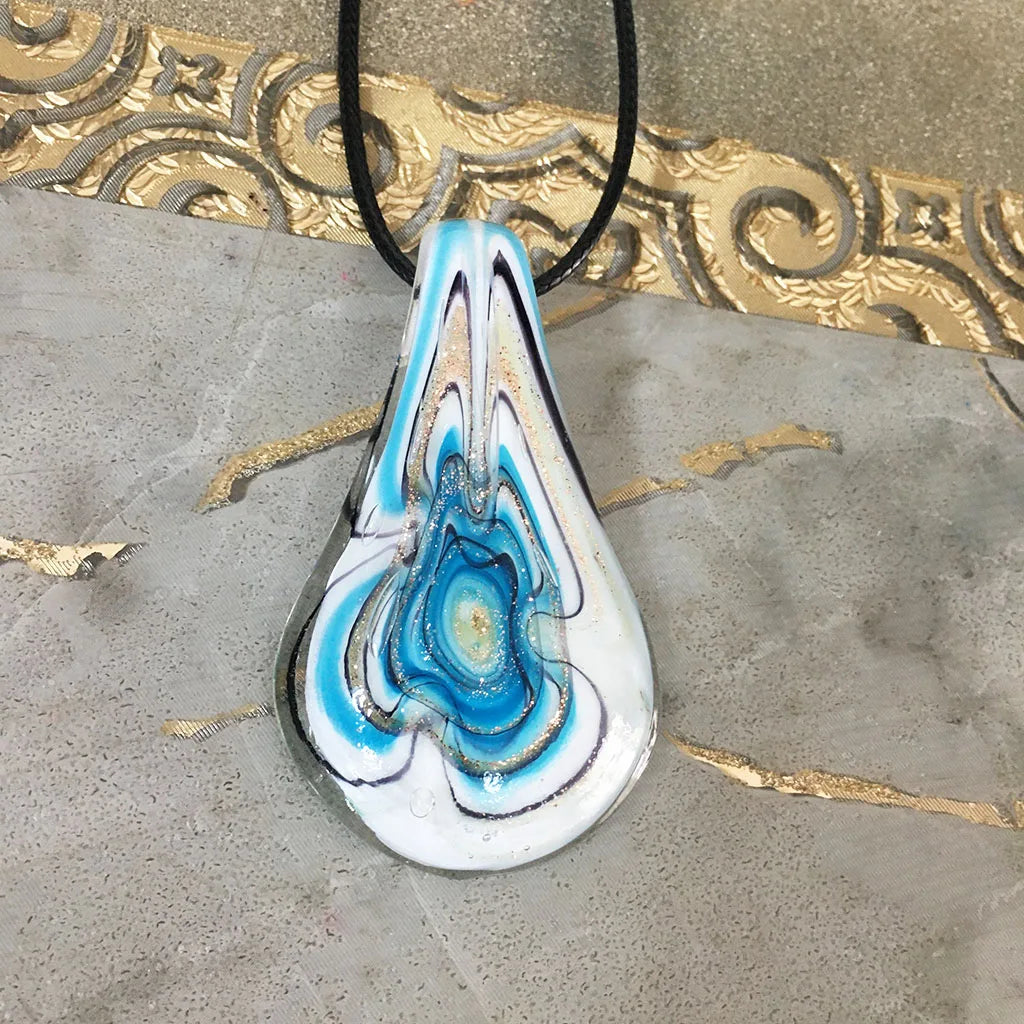 Fashion 3set   Glass Floral Leaf Shape Pendant Necklace Earrings Jewelry Set Handmade Personalized Jewelry for Women