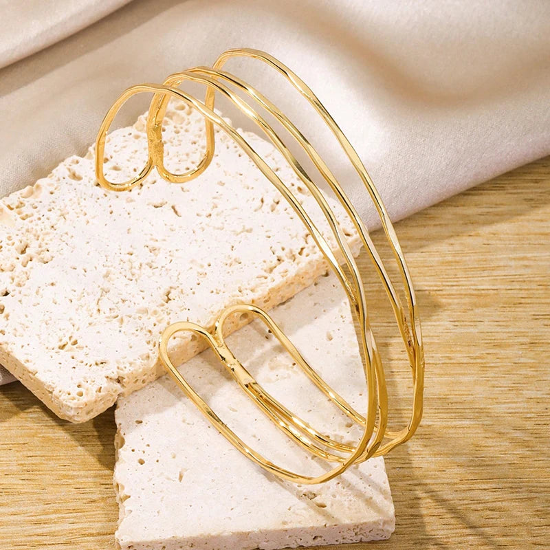 FTCY 7 Pcs Upper Arm Bracelets for Women Adjustable Gold Color Arm Cuff Bangle Women's Jewelry Gifts