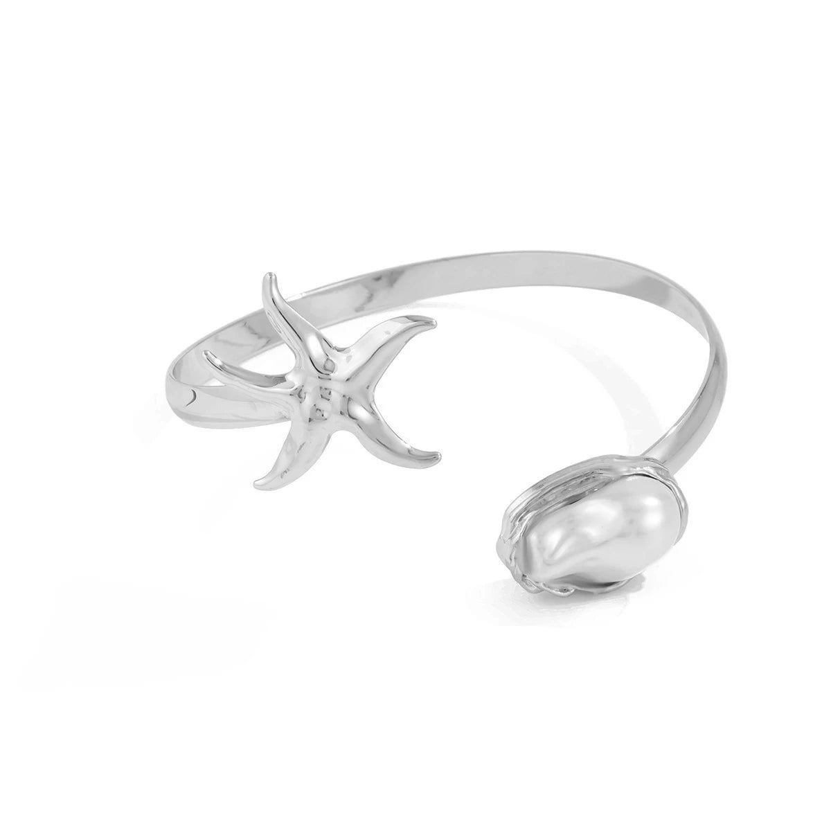 Luxury Gold Color Arm Bangles Stainless Steel Ocean Elements Bracelet Jewelry for Women, Hypoallergenic Gift & Party Accessories