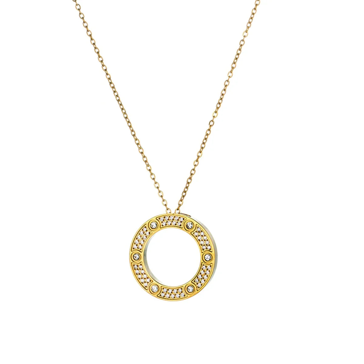 Fashion  Elegant Jewelry Crystal Circle Pendant Necklace  for Women Women Fashion Necklace Jewelry Gift