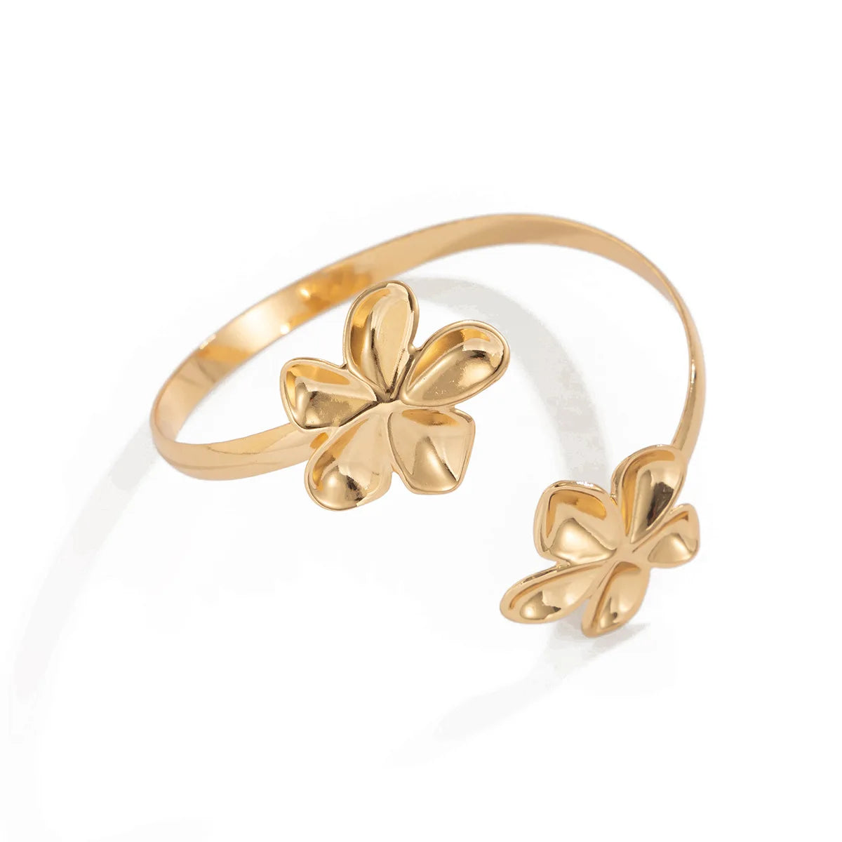 Trendy Metal Starfish Open Cuff Bangles for Women Elegant Flower Spiral Upper Arm Bracelet Boho Beach Vacation Jewelry Gifts