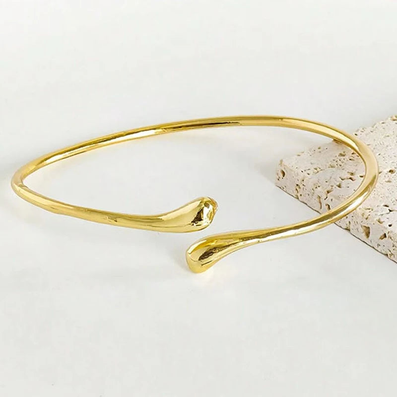 Upper Arm Cuff Bracelet for Women Minimalist Gold Plated Armband Statement Party Armlet Jewelry Gift Summer Vacation Accessories