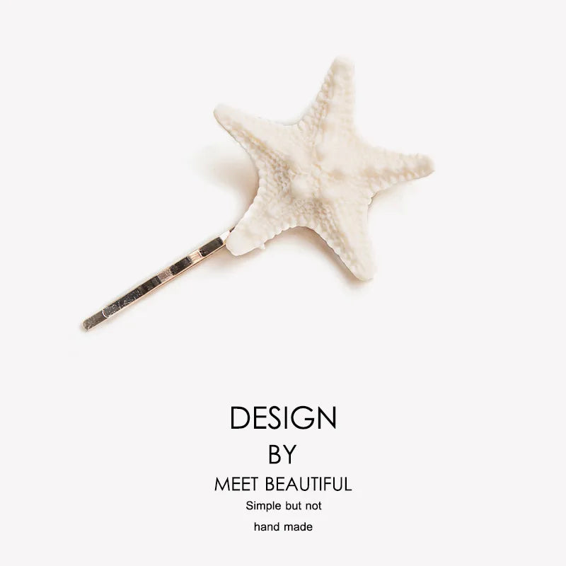 2PCS Starfish Sea Star Hairpin Natural Elegant Hair Clip Hairgrips Headwear Headdress Jewelry For Women Girls Hair Accessories