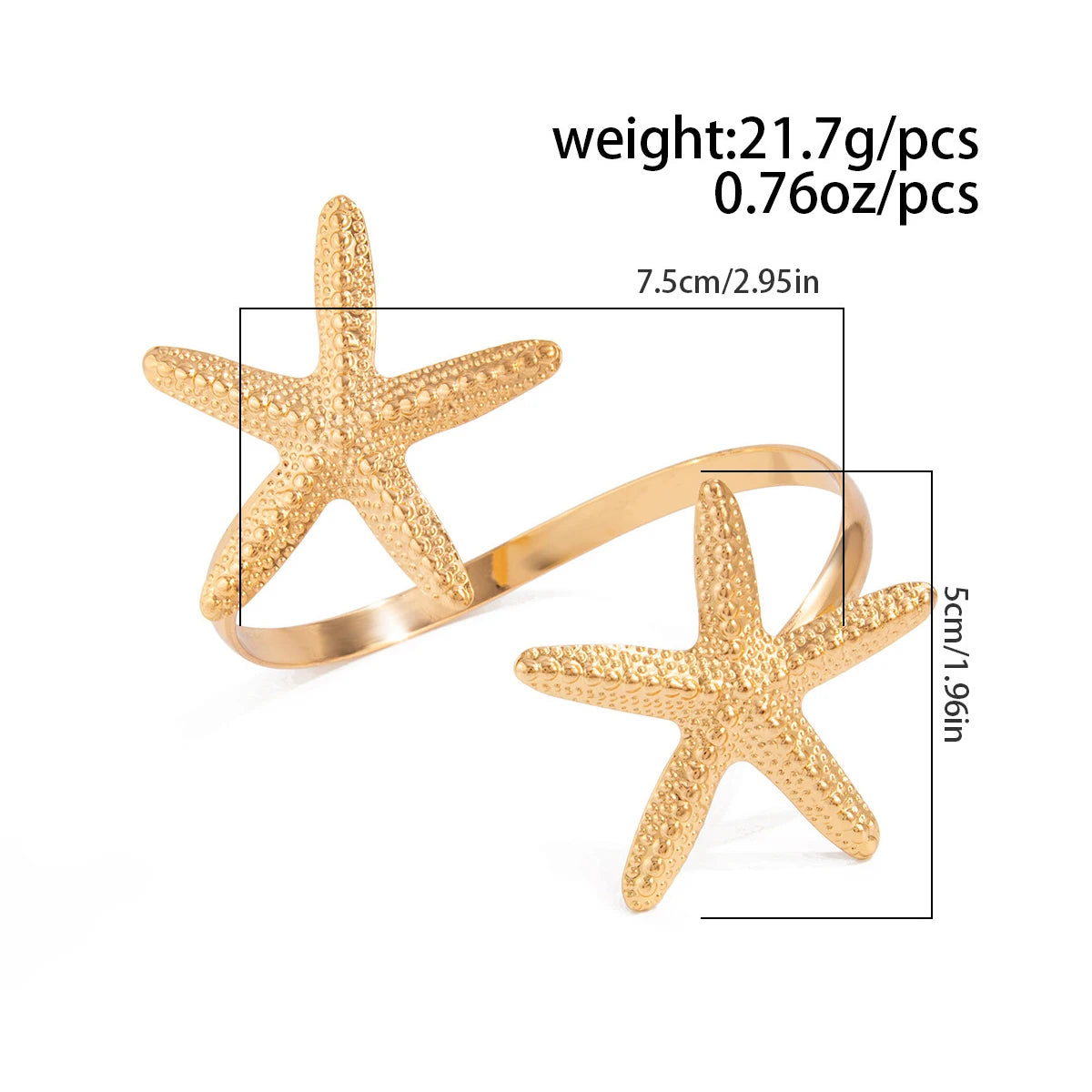 Luxury Gold Color Arm Bangles Stainless Steel Ocean Elements Bracelet Jewelry for Women, Hypoallergenic Gift & Party Accessories