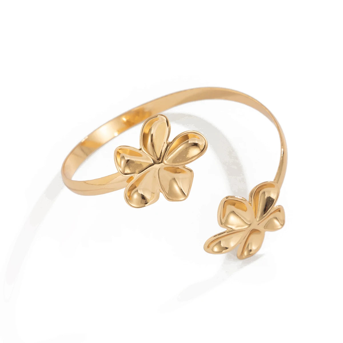 IngeSight.Z 2025 Trendy Starfish Open Cuff Bangles for Women Simple Flower Spiral Arm Bracelet Beach Vacation Jewelry Gift