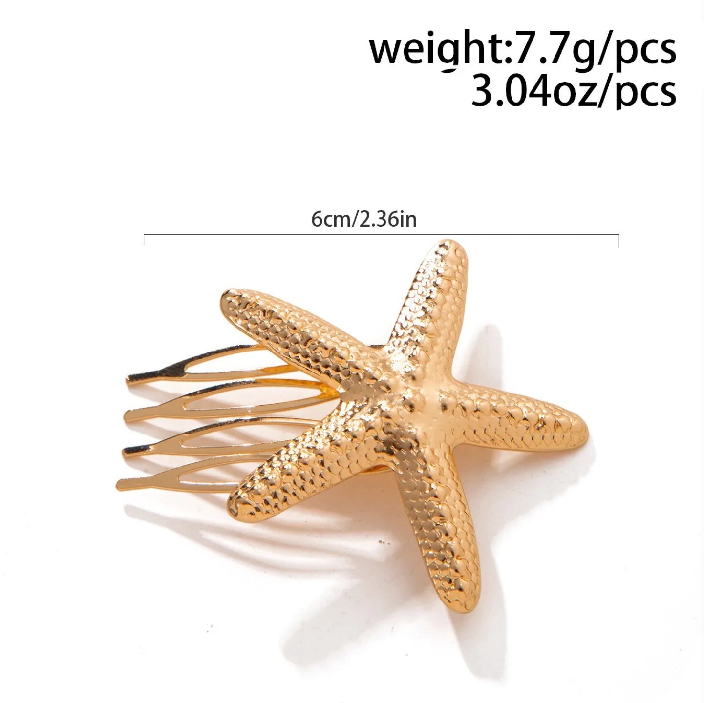 Simple Metal Starfish Hair Clip for Women Girls Gold Color Star Flower Hairpin Fashion Temperament Hair Fork Beach Accessories