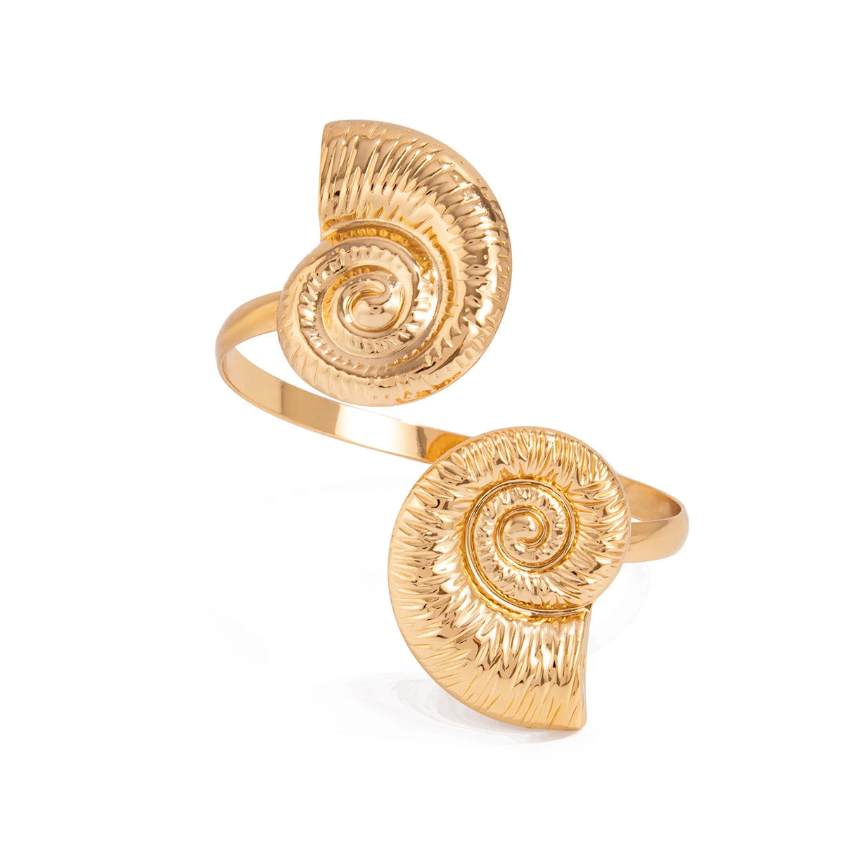 Luxury Gold Color Arm Bangles Stainless Steel Ocean Elements Bracelet Jewelry for Women, Hypoallergenic Gift & Party Accessories