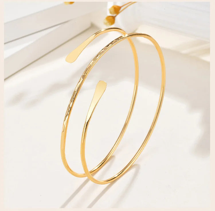 Upper Arm Cuff Bracelet for Women, Minimalist Gold Plated Armband Statement Party Armlets Jewelry
