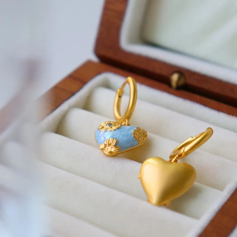 Fashion Jewelry Luxury Temperament Heart Pendant Necklace Earrings For Women Female Gifts Delicate Design Accessories Hot Sale