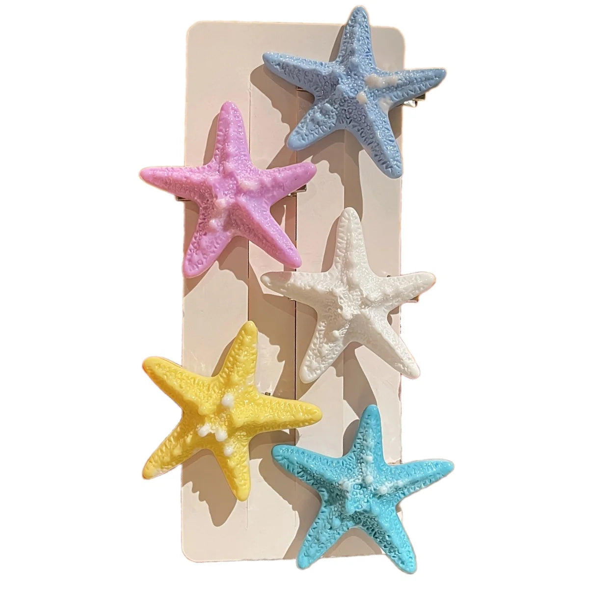 5Pcs Women's Model, Fashionable and Cute, Colorfulful Starfish Hairpin Duckbill Clip, Suitable for Seaside Vacation, Recommended