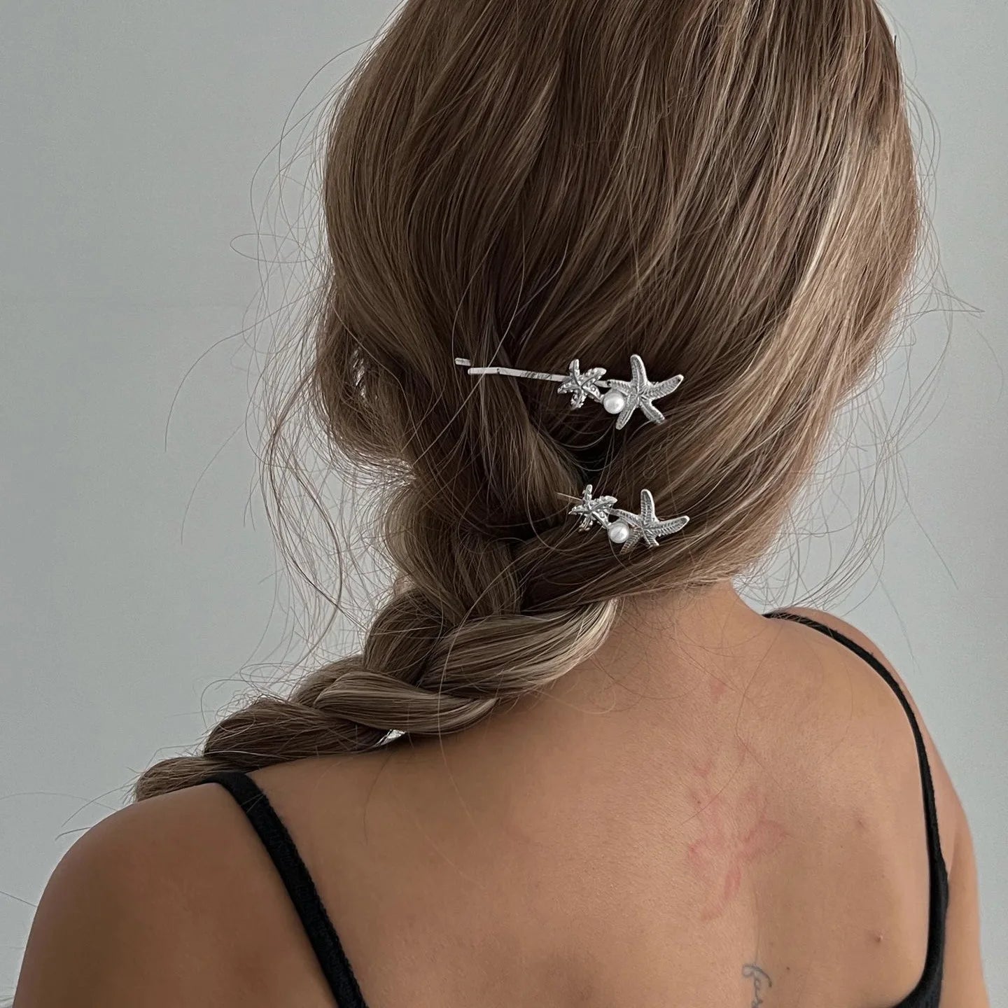 Simple Metal Starfish Hair Clip for Women Girls Gold Color Star Flower Hairpin Fashion Temperament Hair Fork Beach Accessories