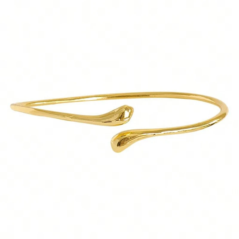 Upper Arm Cuff Bracelet for Women Minimalist Gold Plated Armband Statement Party Armlet Jewelry Gift Summer Vacation Accessories